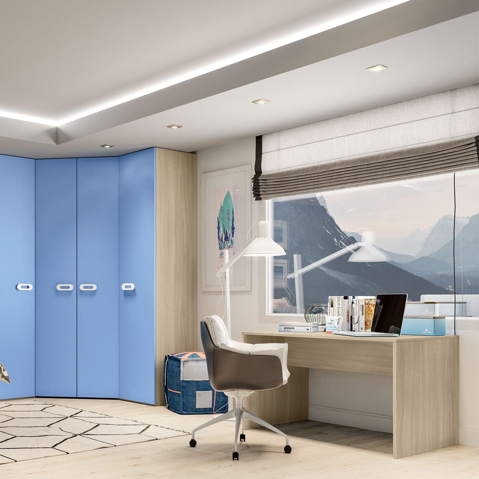 Scrivania da ufficio "Desk" 120 x 80 cm postazione porta PC per cameretta Made in Italy - 3