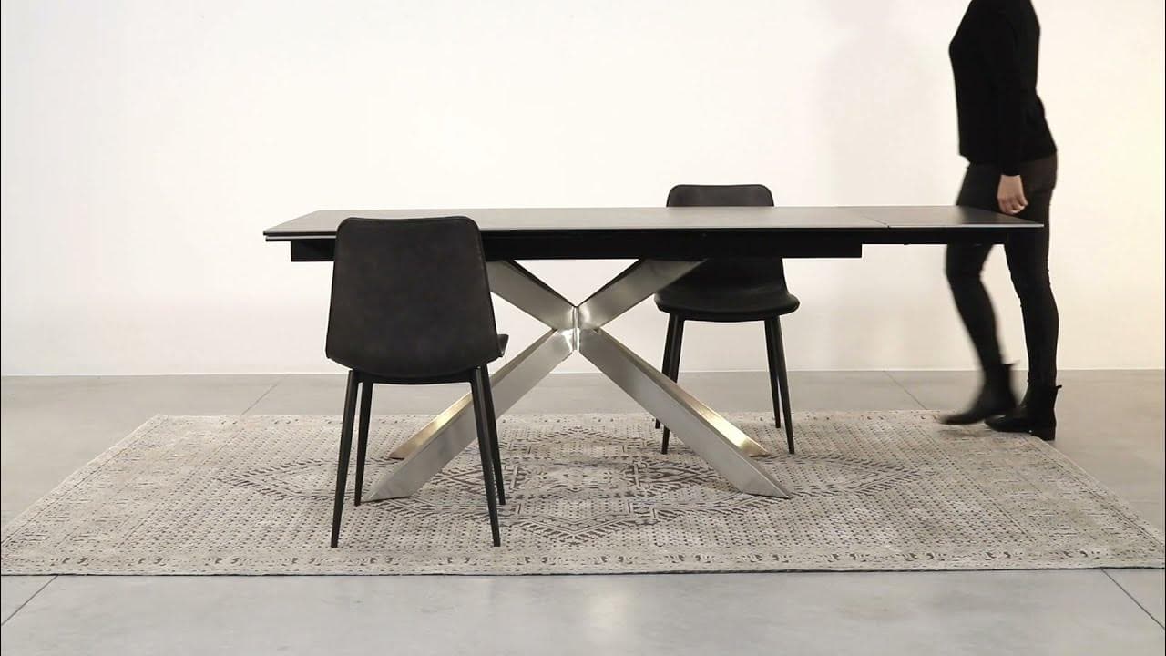 Tavolo Arzachel allungabile rettangolare con piano in ceramica con supporto in vetro temperato da 240 x 90cm in Tavoli da sala da pranzo Decor Space - Altamura, commercioVirtuoso.it