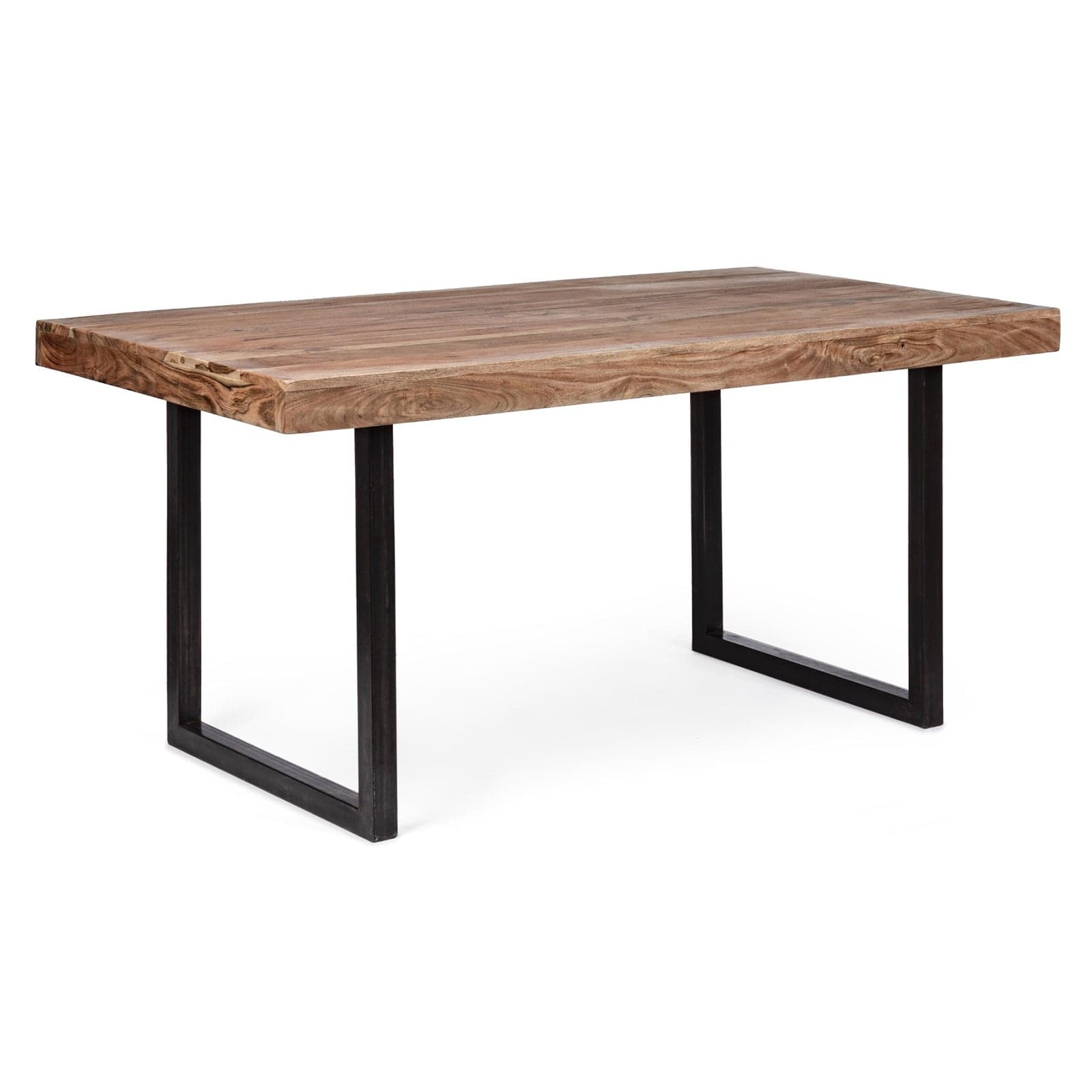 Tavolo Egon rettangolare, con gambe in acciaio, piano in legno di acacia, stile moderno in Tavoli da sala da pranzo Decor Space - Altamura, commercioVirtuoso.it