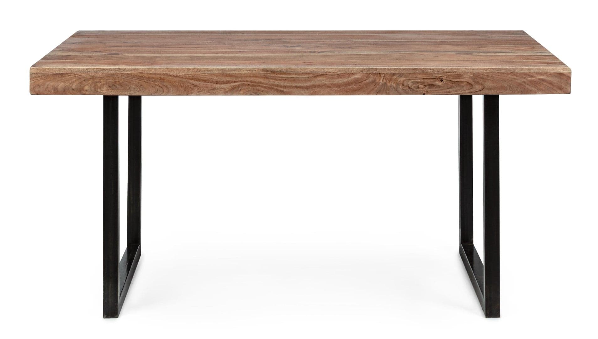 Tavolo Egon rettangolare, con gambe in acciaio, piano in legno di acacia, stile moderno in Tavoli da sala da pranzo Decor Space - Altamura, commercioVirtuoso.it