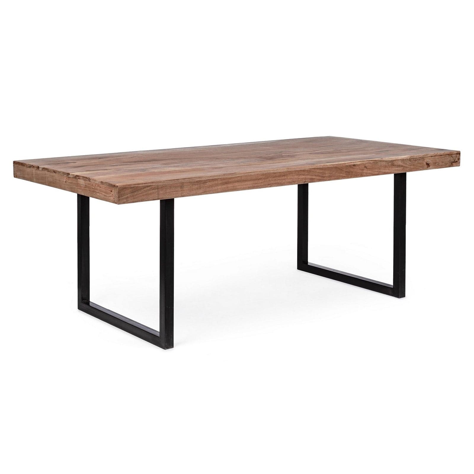 Tavolo Egon rettangolare, con gambe in acciaio, piano in legno di acacia, stile moderno in Tavoli da sala da pranzo Decor Space - Altamura, commercioVirtuoso.it