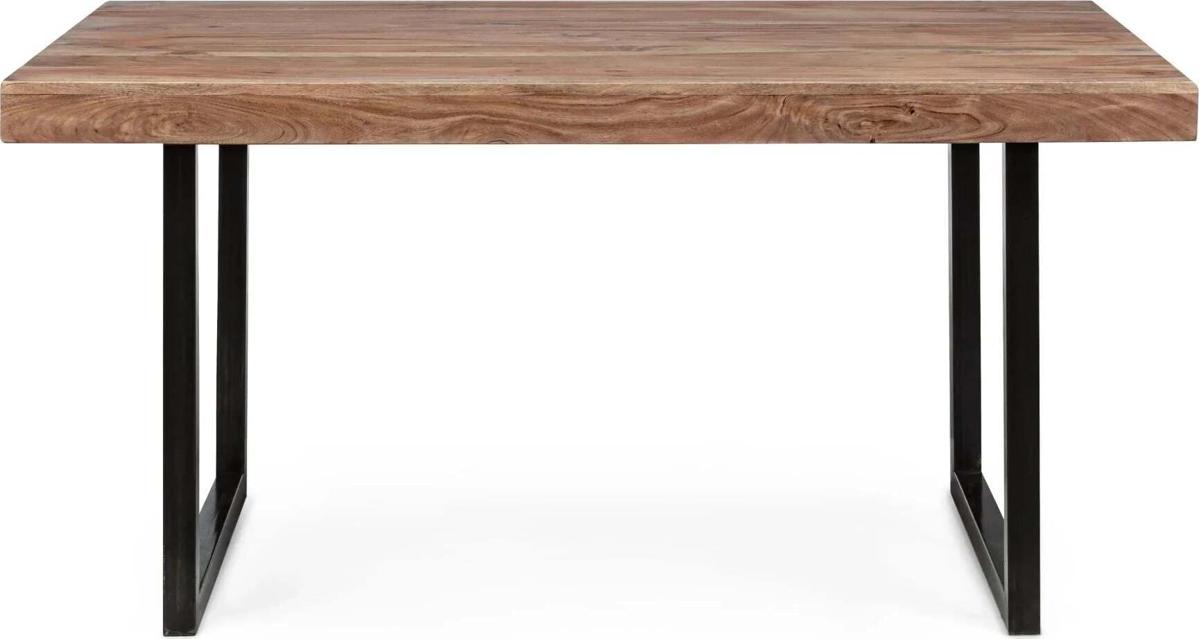 Tavolo Egon rettangolare, con gambe in acciaio, piano in legno di acacia, stile moderno Casa e cucina/Arredamento/Sala da pranzo/Tavoli da sala da pranzo Decor Space - Altamura, Commerciovirtuoso.it