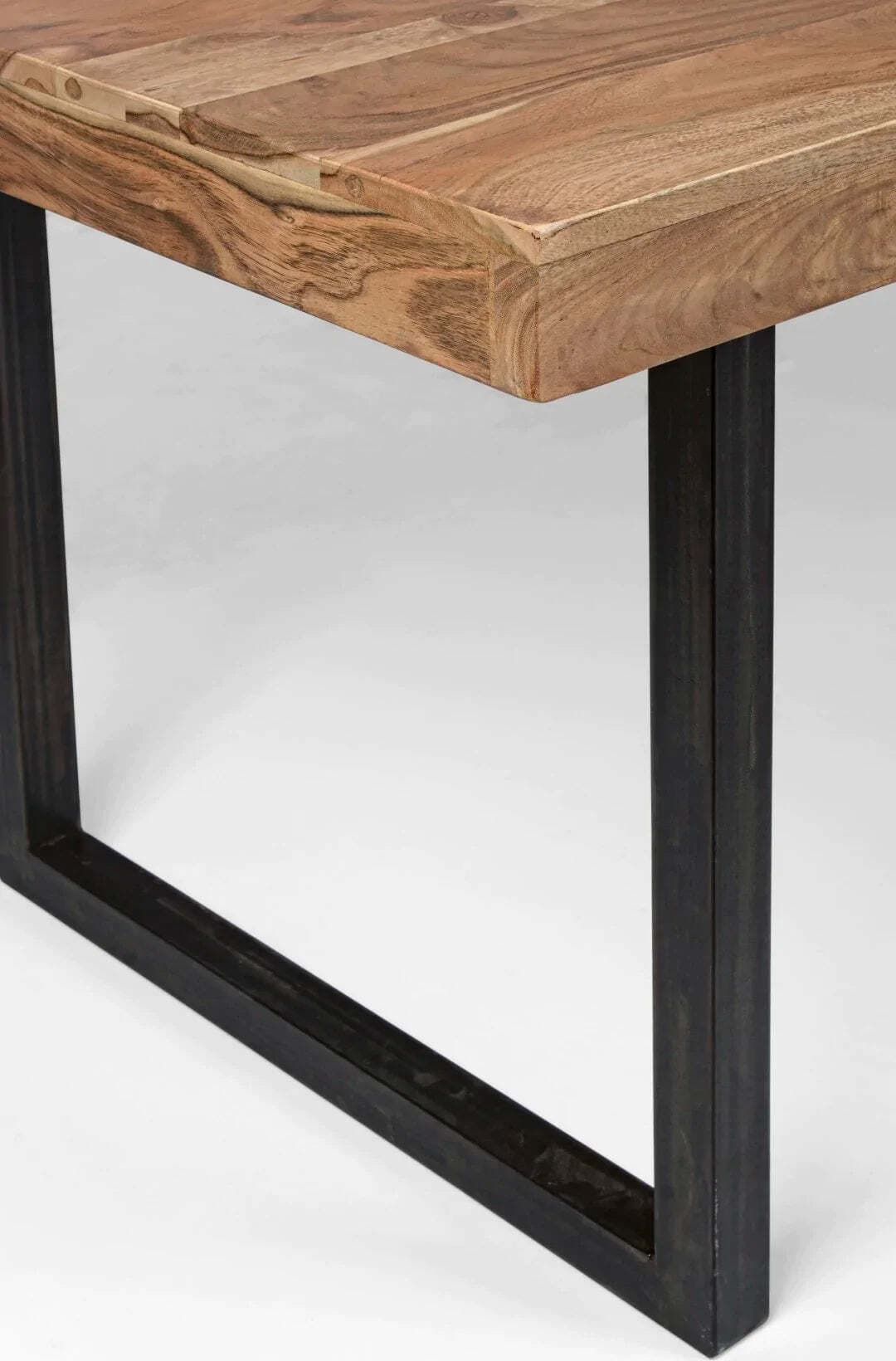 Tavolo Egon rettangolare, con gambe in acciaio, piano in legno di acacia, stile moderno Casa e cucina/Arredamento/Sala da pranzo/Tavoli da sala da pranzo Decor Space - Altamura, Commerciovirtuoso.it