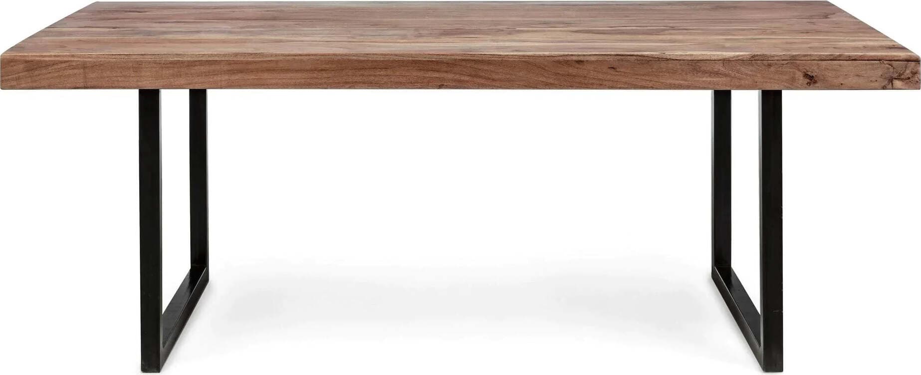 Tavolo Egon rettangolare, con gambe in acciaio, piano in legno di acacia, stile moderno Casa e cucina/Arredamento/Sala da pranzo/Tavoli da sala da pranzo Decor Space - Altamura, Commerciovirtuoso.it