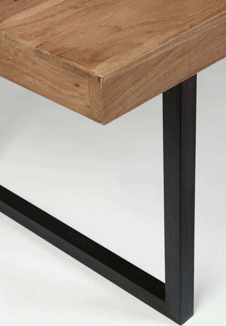 Tavolo Egon rettangolare, con gambe in acciaio, piano in legno di acacia, stile moderno Casa e cucina/Arredamento/Sala da pranzo/Tavoli da sala da pranzo Decor Space - Altamura, Commerciovirtuoso.it