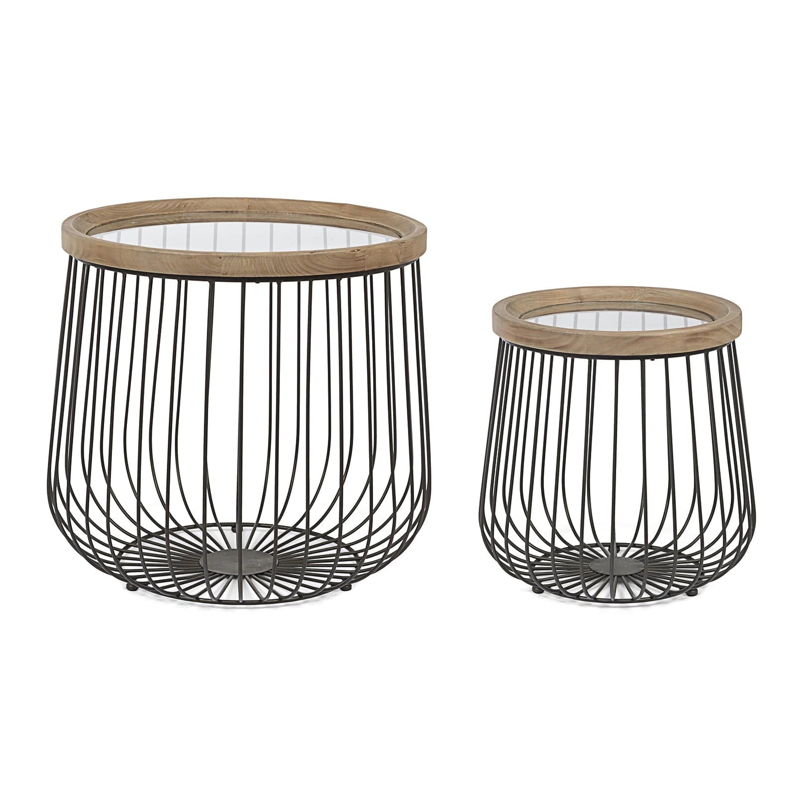 Tavolini da salotto moderni  "Shila" Ø 60 cm in vetro trasparente e metallo arredamento da interno in Console e tavoli da divano Decor Space - Altamura, commercioVirtuoso.it