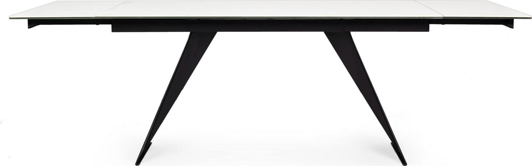 Tavolo allungabile Blazar con struttura in acciaio, piano in ceramica e supporto in vetro in Tavoli da sala da pranzo Decor Space - Altamura, commercioVirtuoso.it