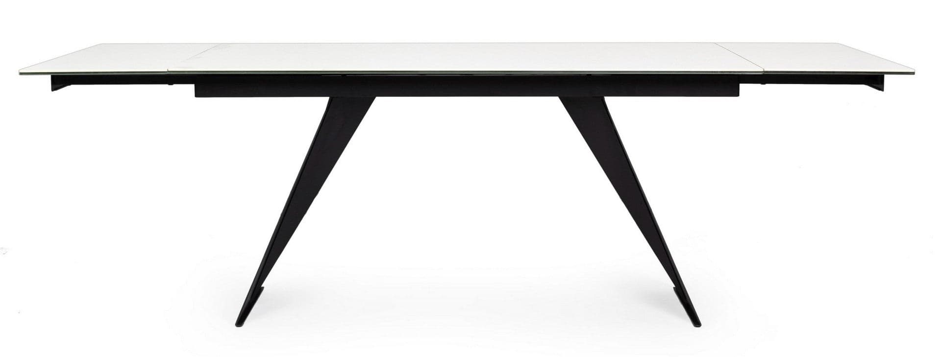 Tavolo allungabile Blazar con struttura in acciaio, piano in ceramica e supporto in vetro in Tavoli da sala da pranzo Decor Space - Altamura, commercioVirtuoso.it