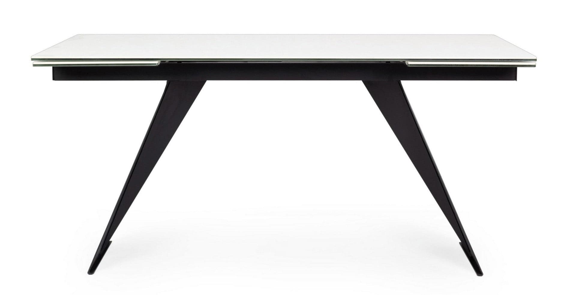 Tavolo allungabile Blazar con struttura in acciaio, piano in ceramica e supporto in vetro in Tavoli da sala da pranzo Decor Space - Altamura, commercioVirtuoso.it