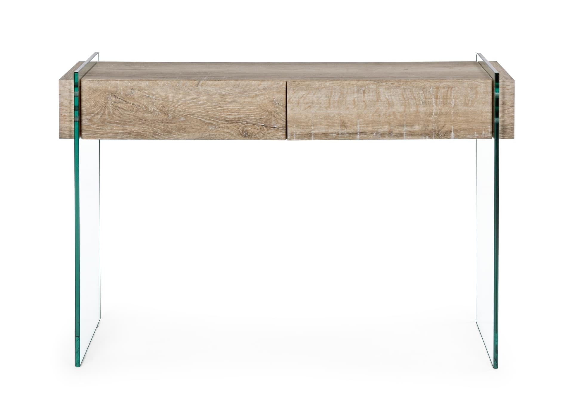 Scrivania moderna "Kenya" da ufficio e cameretta in legno con piedi in vetro temperato 110 cm in Scrivanie Decor Space - Altamura, commercioVirtuoso.it