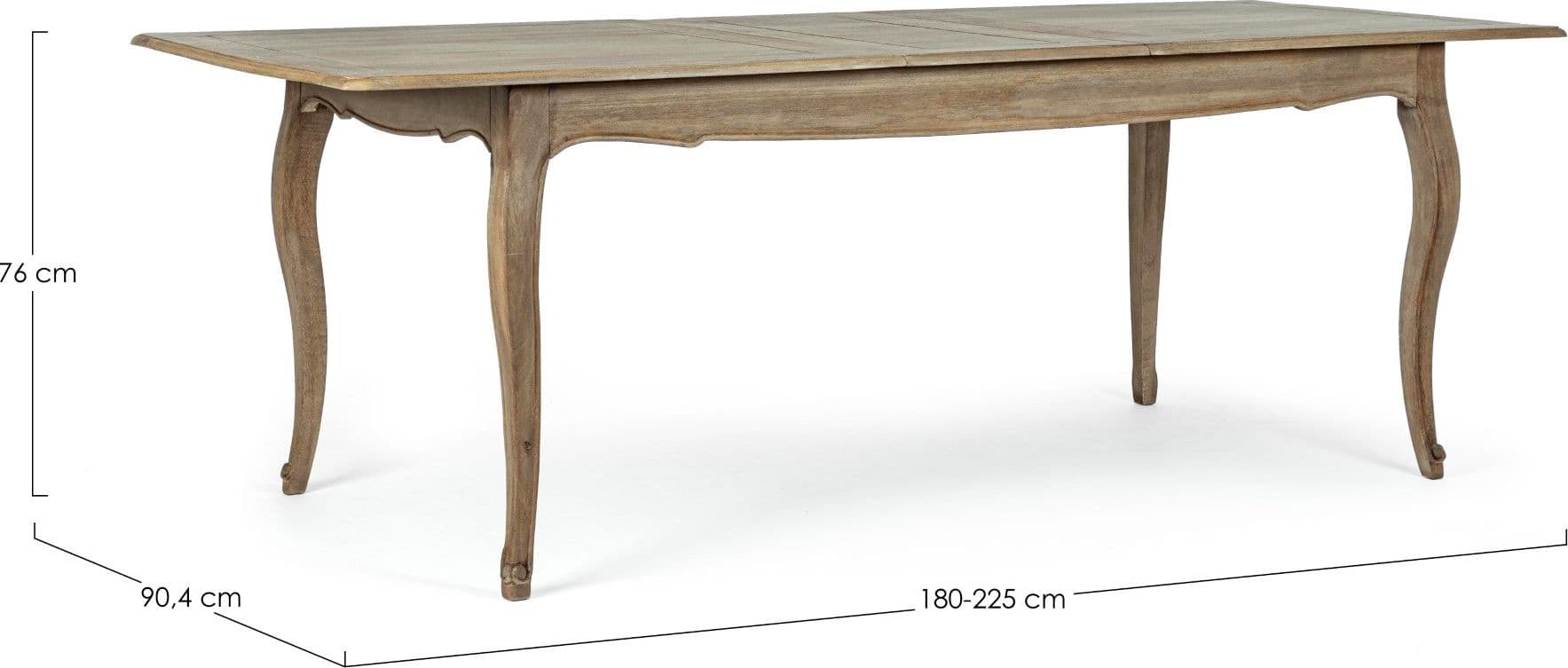 Tavolo allungabile Domitille rettangolare, con gambe, in legno di mango da 180-225 x 90 cm in Tavoli da sala da pranzo Decor Space - Altamura, commercioVirtuoso.it