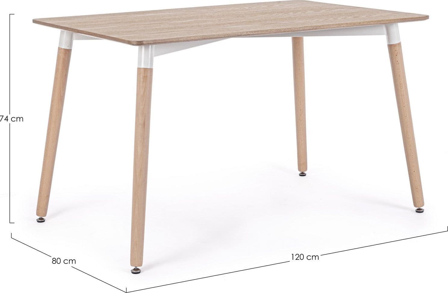 Tavolo David con gambe in legno di faggio, piano in mdf rivestito in carta melaminica in Tavoli da sala da pranzo Decor Space - Altamura, commercioVirtuoso.it