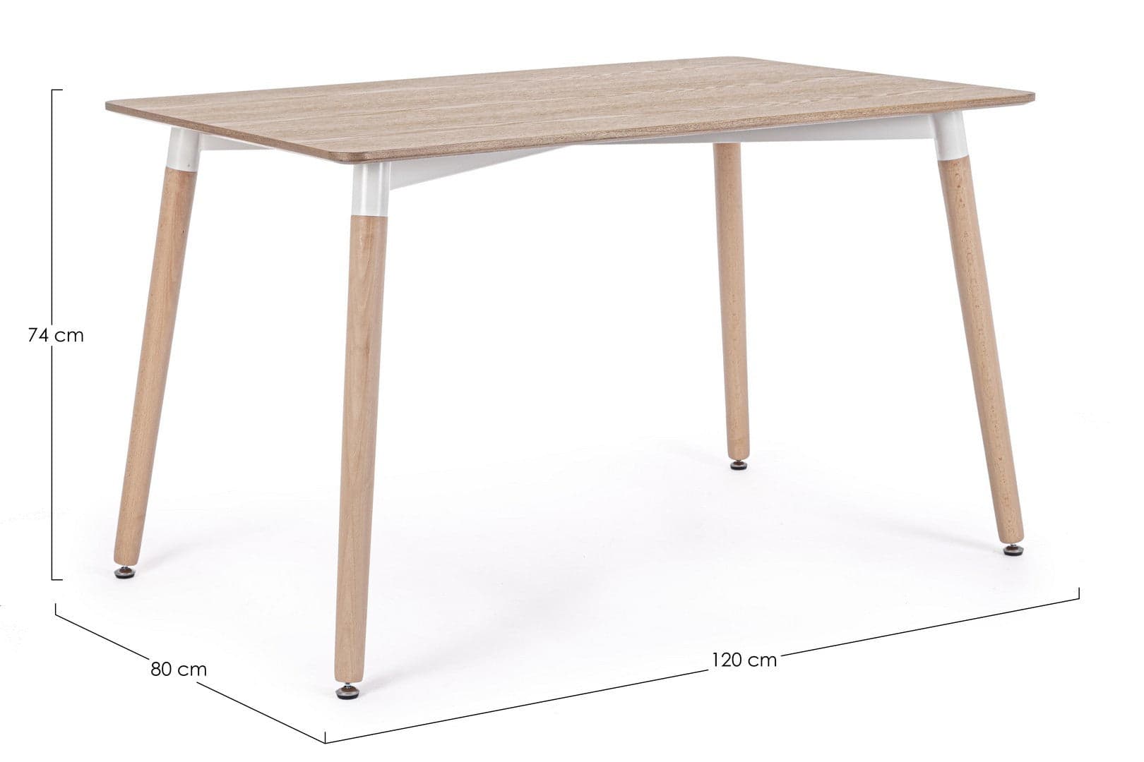 Tavolo David con gambe in legno di faggio, piano in mdf rivestito in carta melaminica in Tavoli da sala da pranzo Decor Space - Altamura, commercioVirtuoso.it