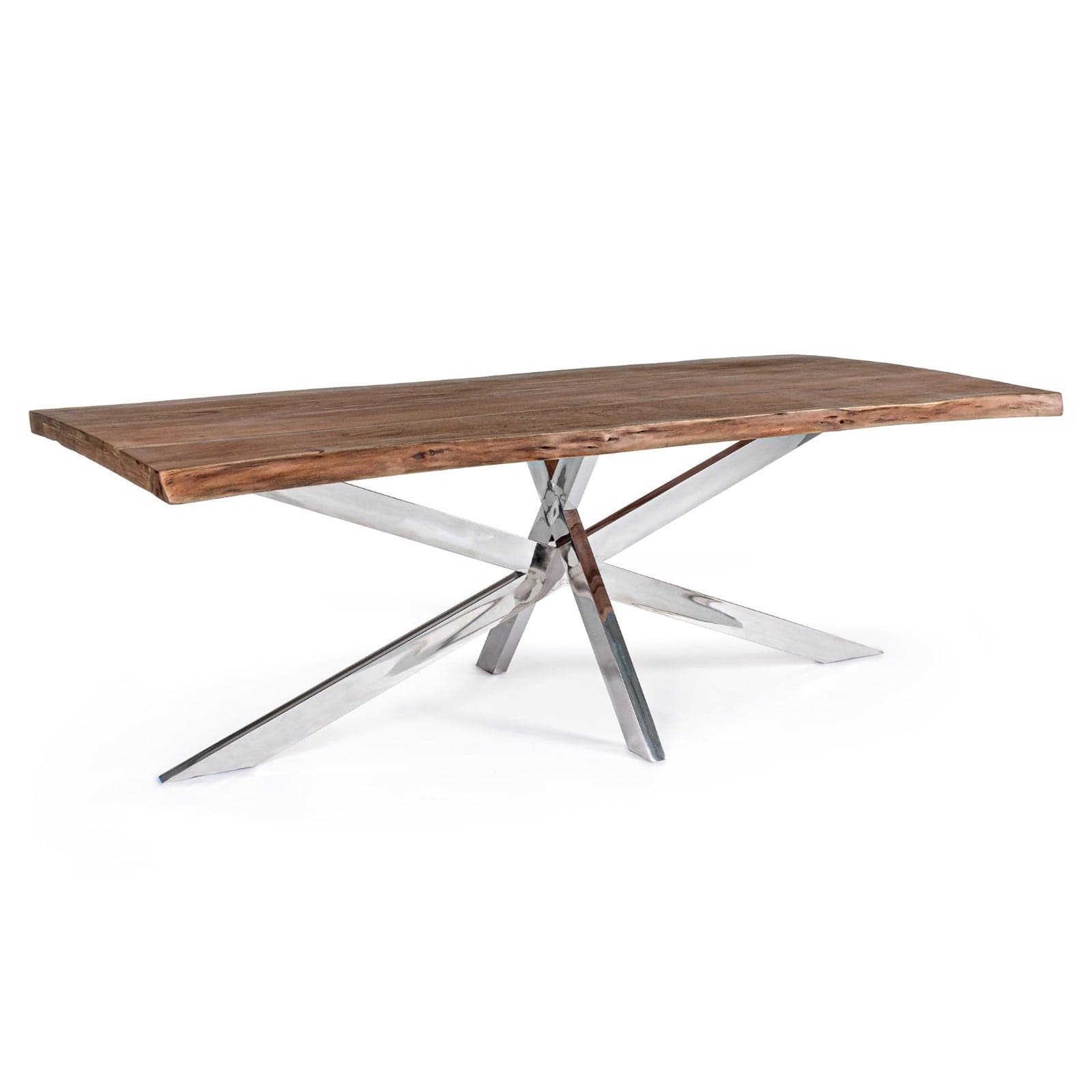 Tavolo Arkansas rettangolare, con gambe, in legno d'acacia da 220 cm in Tavoli da sala da pranzo Decor Space - Altamura, commercioVirtuoso.it
