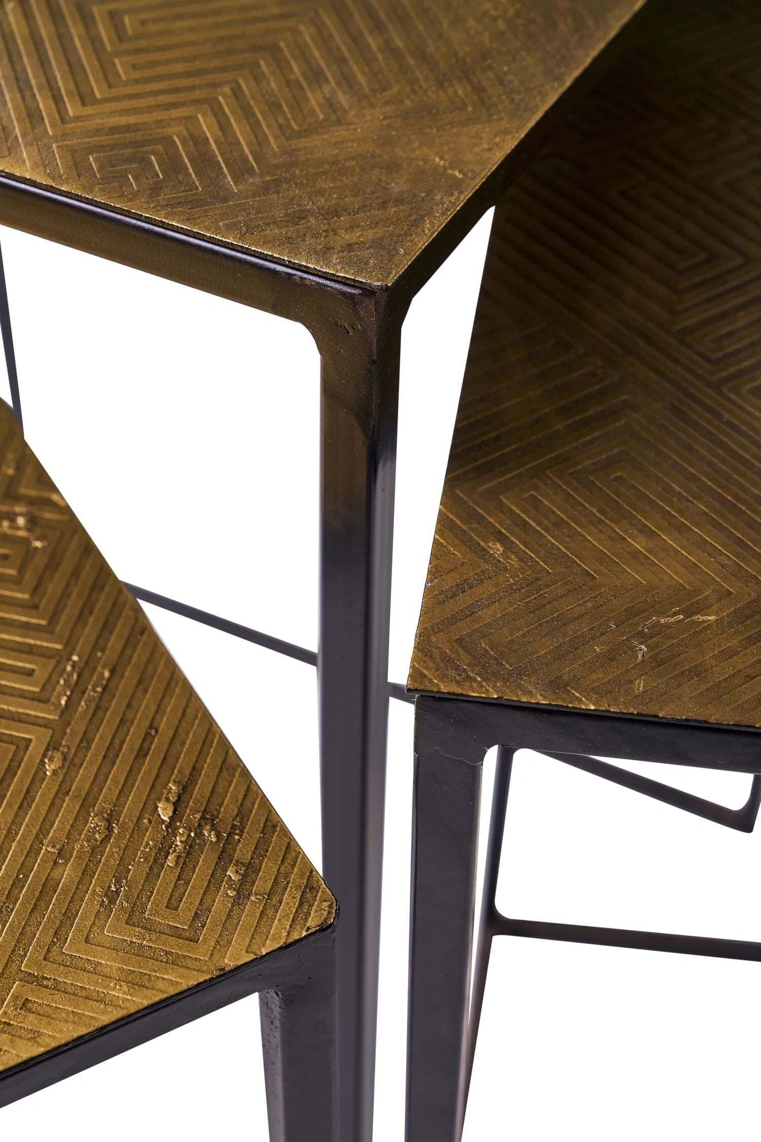 Tavolini Da Salotto Moderno in Metallo Anticato H 62 Cm Prodotto Artigianale Casa e cucina/Arredamento/Soggiorno/Tavoli e tavolini/Console e tavoli da divano Decor Space - Altamura, Commerciovirtuoso.it