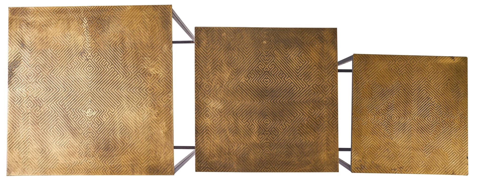 Tavolini da salotto moderno in metallo anticato h 62 cm prodotto artigianale in Console e tavoli da divano Decor Space - Altamura, commercioVirtuoso.it