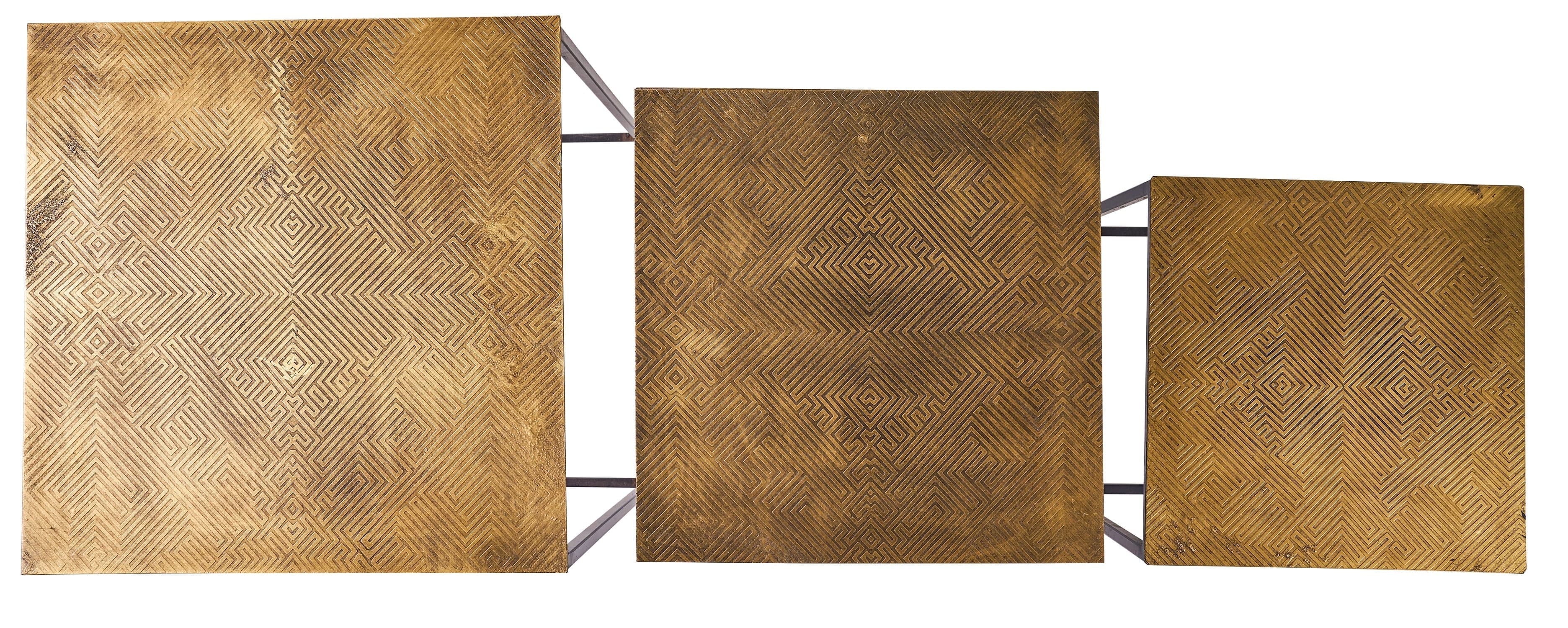 Tavolini da salotto moderno in metallo anticato h 62 cm prodotto artigianale in Console e tavoli da divano Decor Space - Altamura, commercioVirtuoso.it