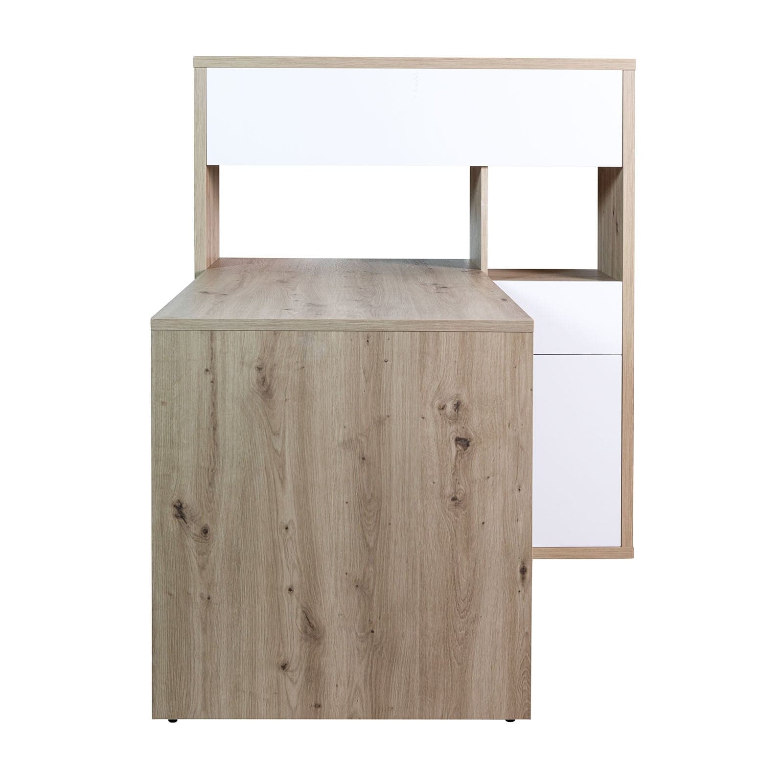 Scrivania con Libreria Rovere e Bianco laccato da ufficio 130 cm "Made in Italy" in Postazioni di lavoro per computer Decor Space - Altamura, commercioVirtuoso.it