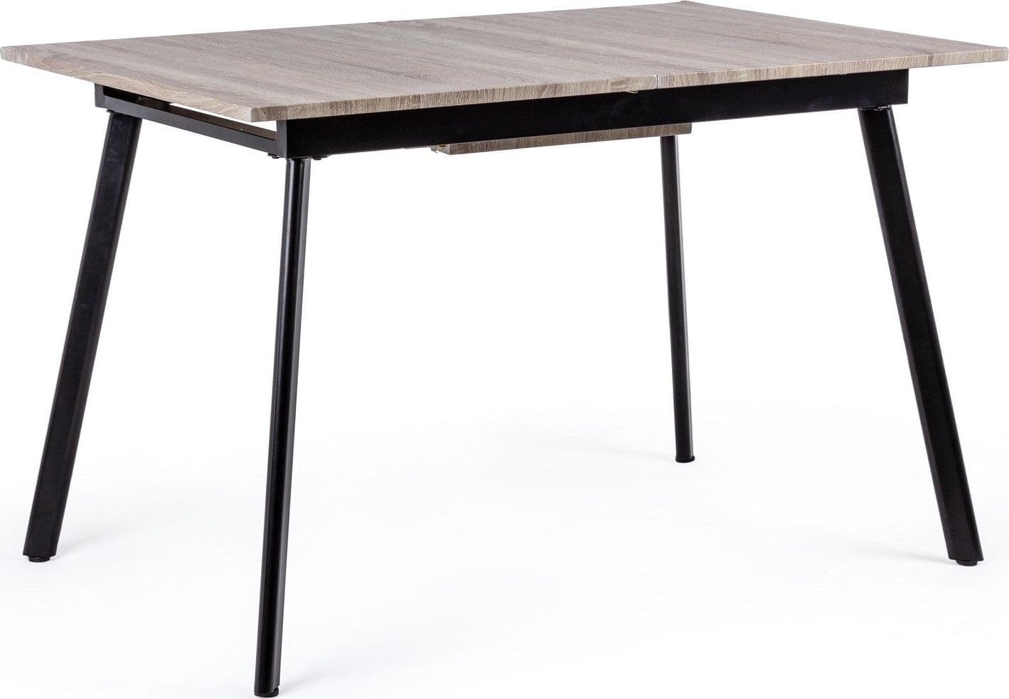 Tavolo allungabile Courtney rettangolare con gambe in acciaio, struttura nera, piano e estensione in mdf Casa e cucina/Arredamento/Sala da pranzo/Tavoli da sala da pranzo Decor Space - Altamura, Commerciovirtuoso.it