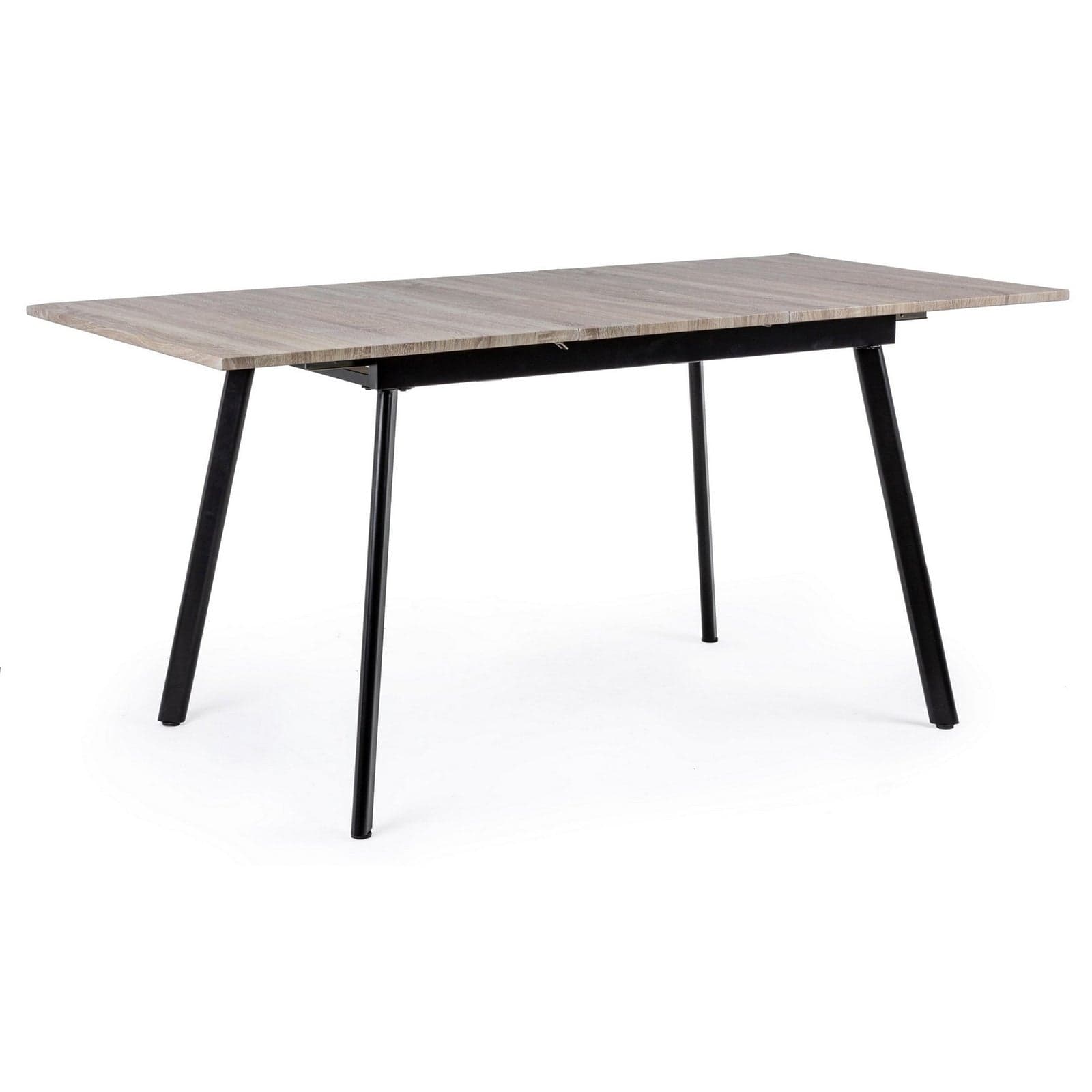 Tavolo allungabile Courtney rettangolare con gambe in acciaio, struttura nera, piano e estensione in mdf in Tavoli da sala da pranzo Decor Space - Altamura, commercioVirtuoso.it