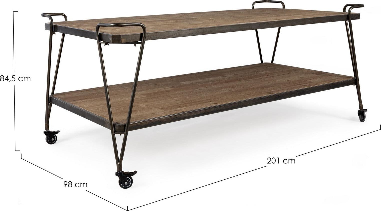 Tavolo espositore con due ripiani, struttura in acciaio, ruote in gomma Casa e cucina/Arredamento/Sala da pranzo/Tavoli da sala da pranzo Decor Space - Altamura, Commerciovirtuoso.it