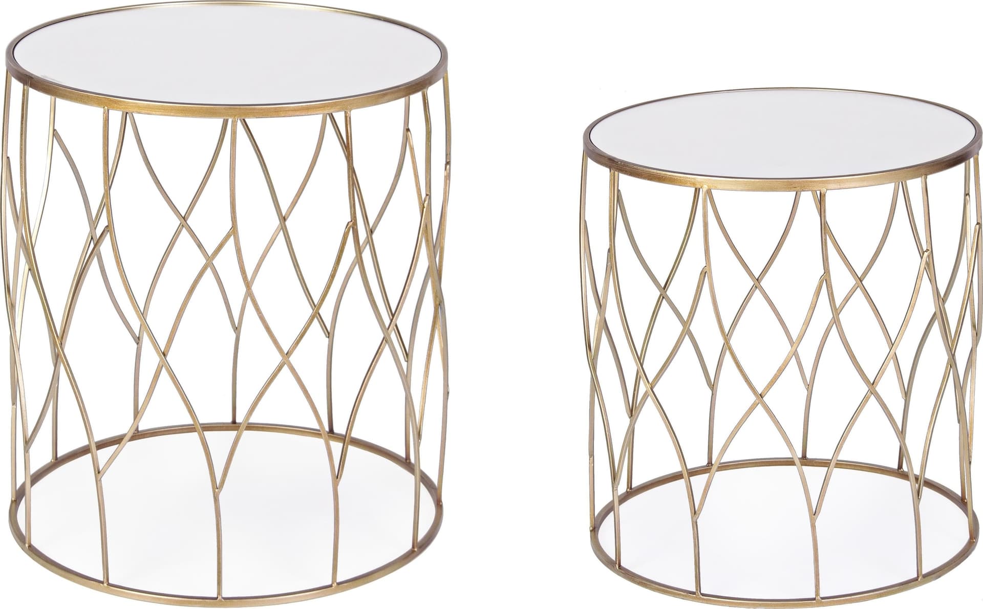 Tavolini da salotto moderno "Eleonor" Ø 48 cm specchio con piedi ottone in Console e tavoli da divano Decor Space - Altamura, commercioVirtuoso.it