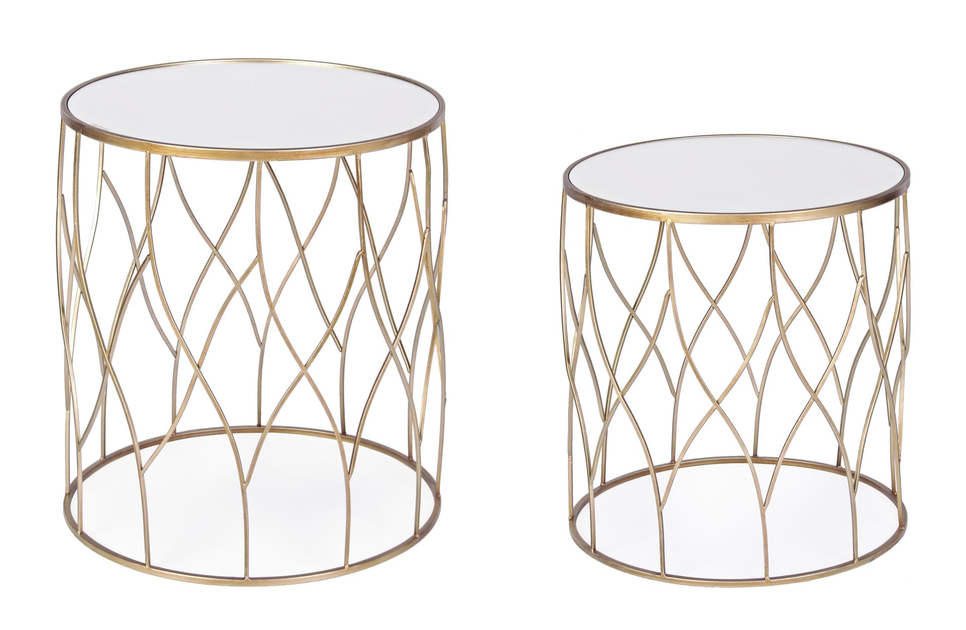 Tavolini da salotto moderno "Eleonor" Ø 48 cm specchio con piedi ottone in Console e tavoli da divano Decor Space - Altamura, commercioVirtuoso.it
