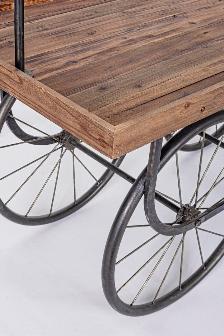 Tavolo espositore con ripiano in legno di abete, struttura in acciaio, ruote in Tavolini da caffè Decor Space - Altamura, commercioVirtuoso.it