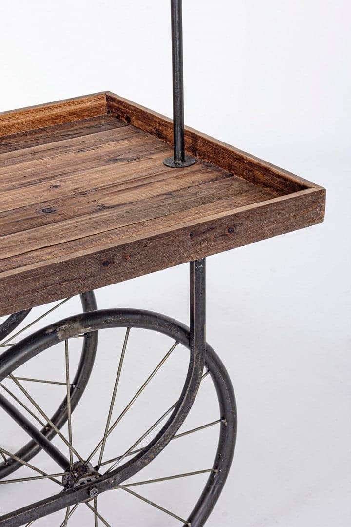 Tavolo espositore con ripiano in legno di abete, struttura in acciaio, ruote in Tavolini da caffè Decor Space - Altamura, commercioVirtuoso.it