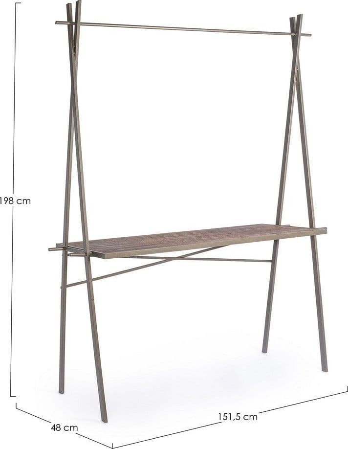 Tavolo espositore con ripiano rettangolare in legno di abete, struttura e tetto in acciaio in Tavoli da sala da pranzo Decor Space - Altamura, commercioVirtuoso.it