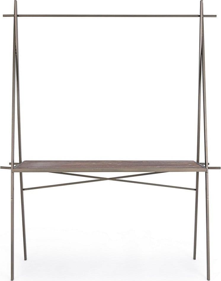 Tavolo espositore con ripiano rettangolare in legno di abete, struttura e tetto in acciaio in Tavoli da sala da pranzo Decor Space - Altamura, commercioVirtuoso.it
