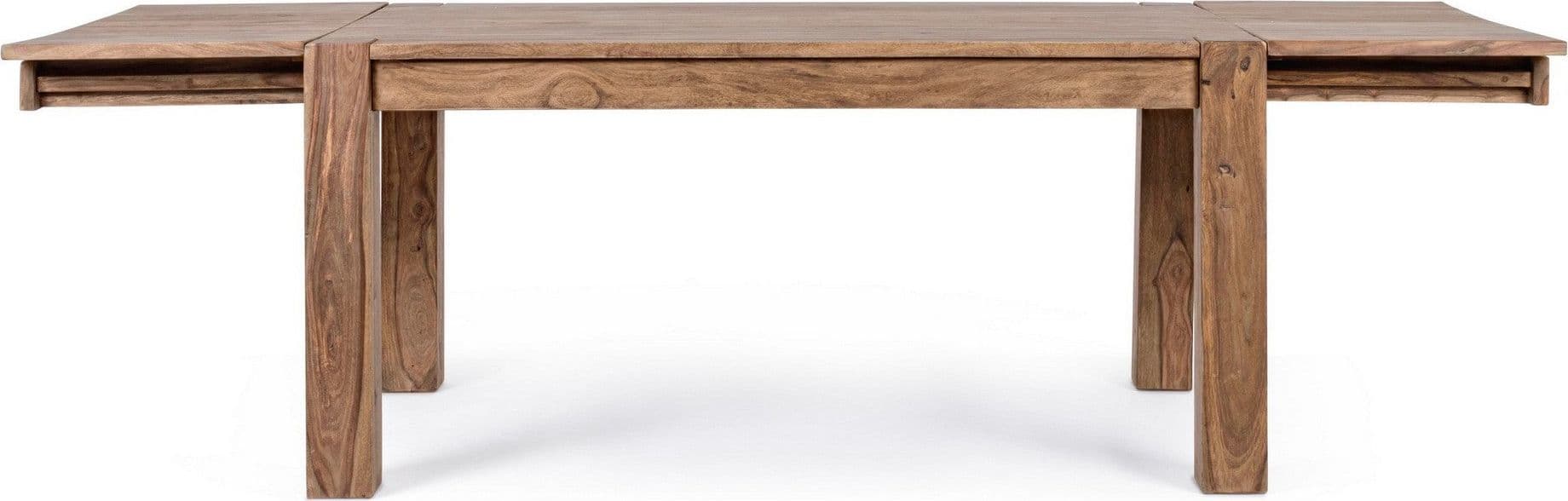 Tavolo Salford allungabile rettangolare, con gambe, piano in legno sheesham, stile design in Tavoli da sala da pranzo Decor Space - Altamura, commercioVirtuoso.it