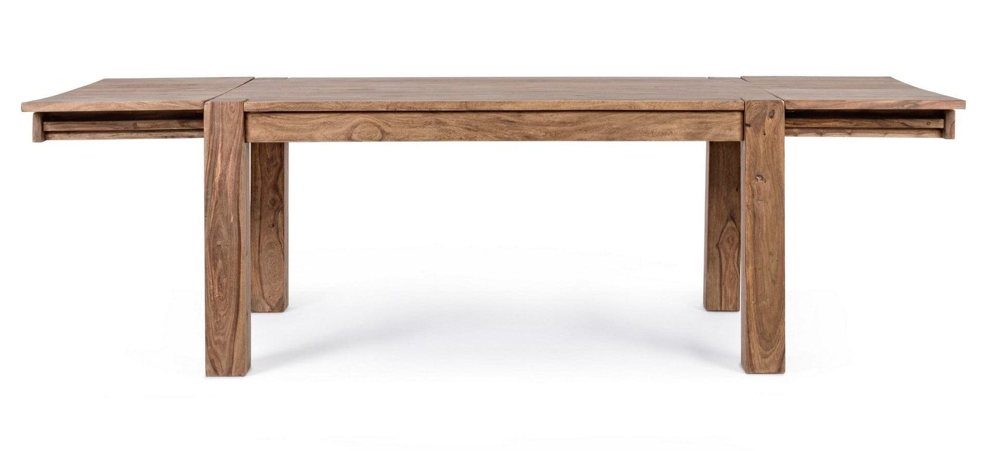Tavolo Salford allungabile rettangolare, con gambe, piano in legno sheesham, stile design in Tavoli da sala da pranzo Decor Space - Altamura, commercioVirtuoso.it
