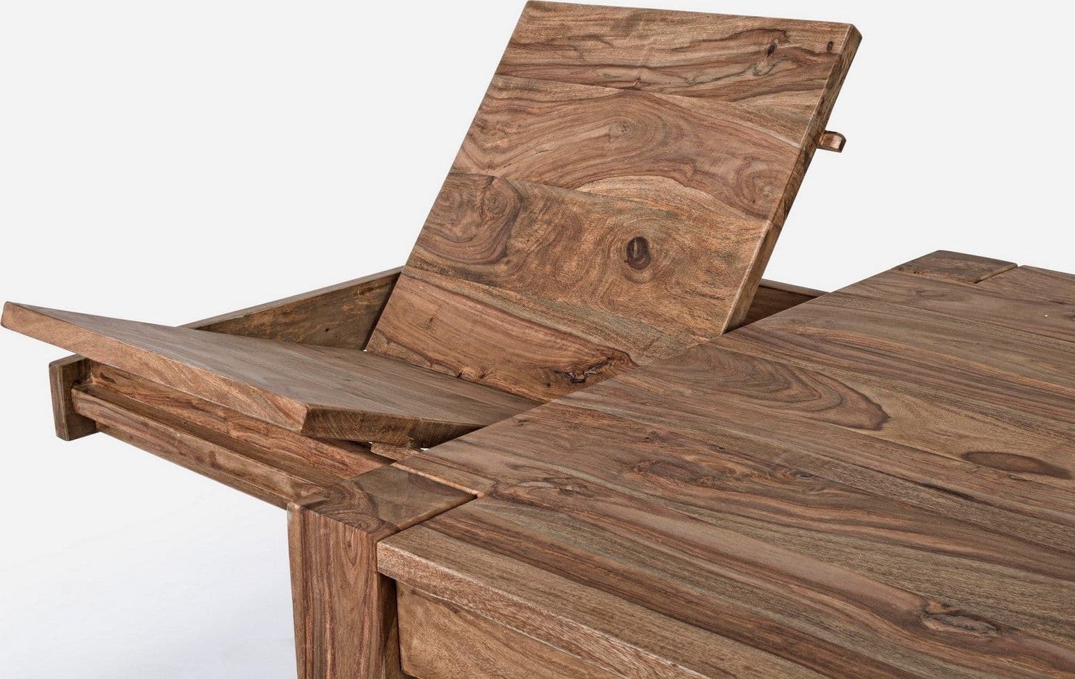 Tavolo Salford allungabile rettangolare, con gambe, piano in legno sheesham, stile design in Tavoli da sala da pranzo Decor Space - Altamura, commercioVirtuoso.it
