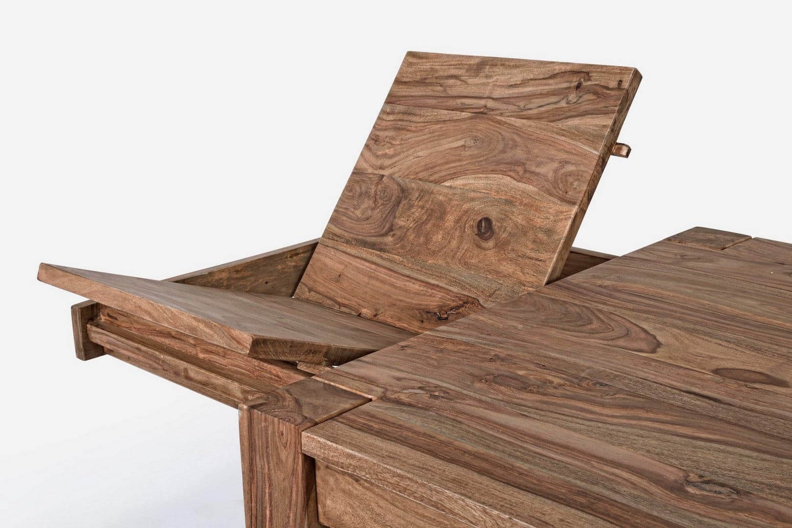 Tavolo Salford allungabile rettangolare, con gambe, piano in legno sheesham, stile design in Tavoli da sala da pranzo Decor Space - Altamura, commercioVirtuoso.it