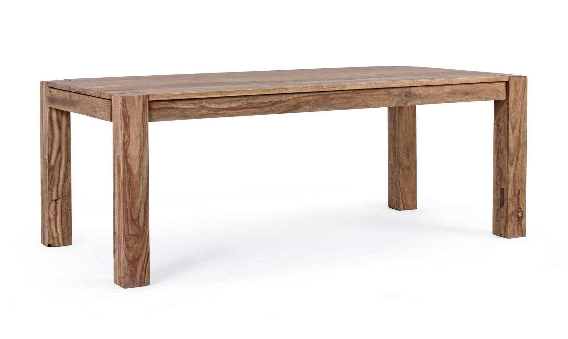Tavolo Salford allungabile rettangolare, con gambe, piano in legno sheesham, stile design in Tavoli da sala da pranzo Decor Space - Altamura, commercioVirtuoso.it