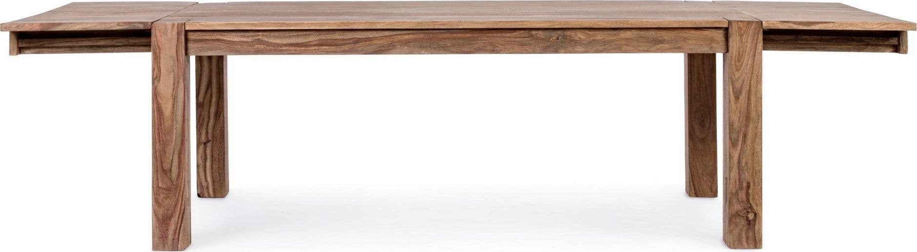 Tavolo Salford allungabile rettangolare, con gambe, piano in legno sheesham, stile design in Tavoli da sala da pranzo Decor Space - Altamura, commercioVirtuoso.it