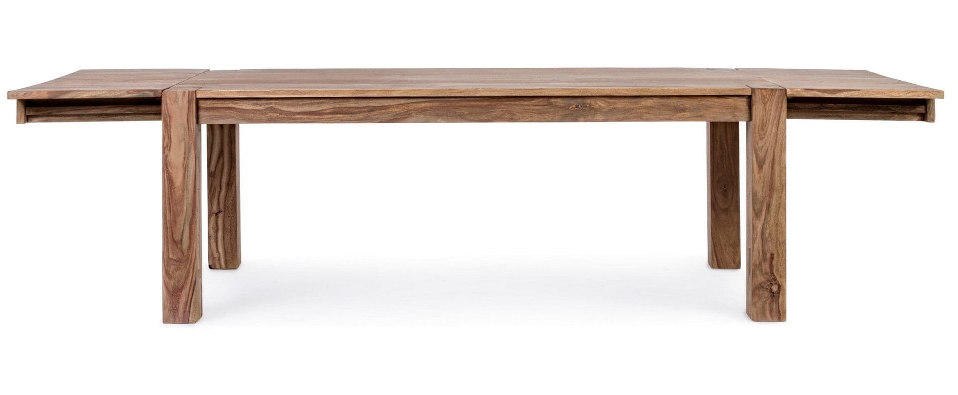 Tavolo Salford allungabile rettangolare, con gambe, piano in legno sheesham, stile design in Tavoli da sala da pranzo Decor Space - Altamura, commercioVirtuoso.it