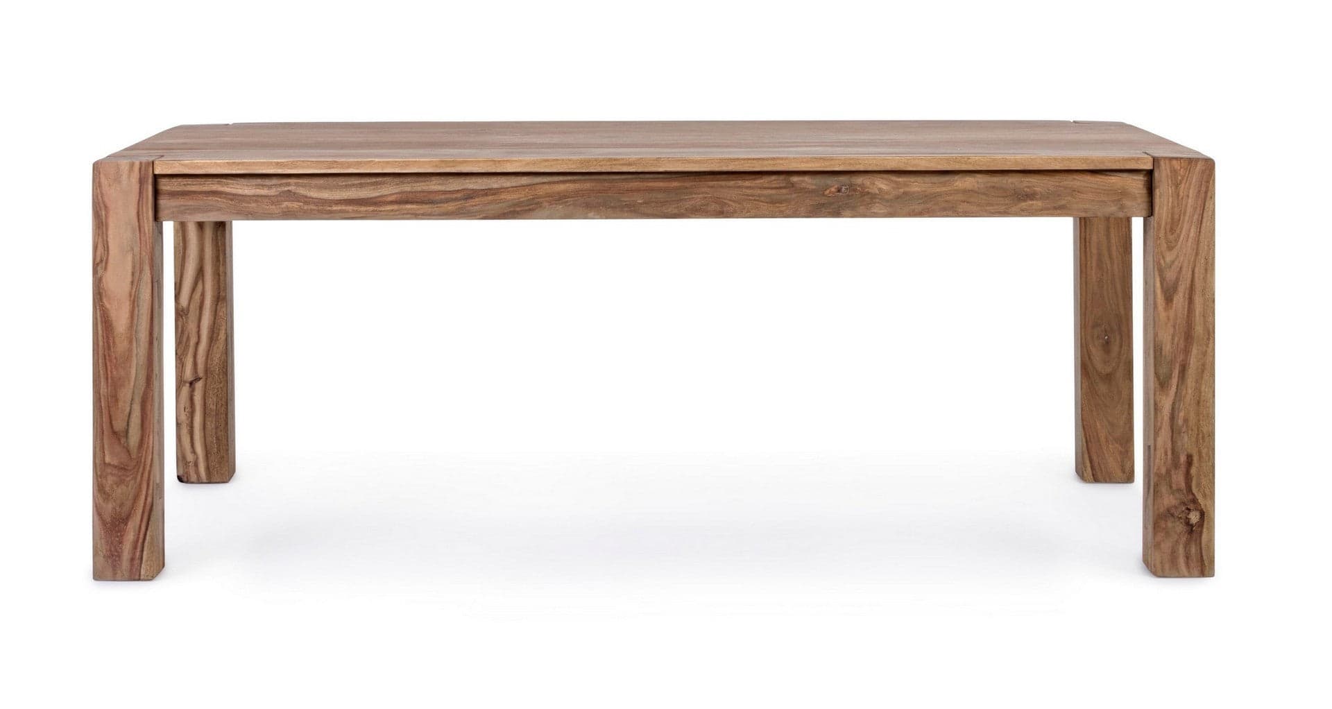 Tavolo Salford allungabile rettangolare, con gambe, piano in legno sheesham, stile design in Tavoli da sala da pranzo Decor Space - Altamura, commercioVirtuoso.it