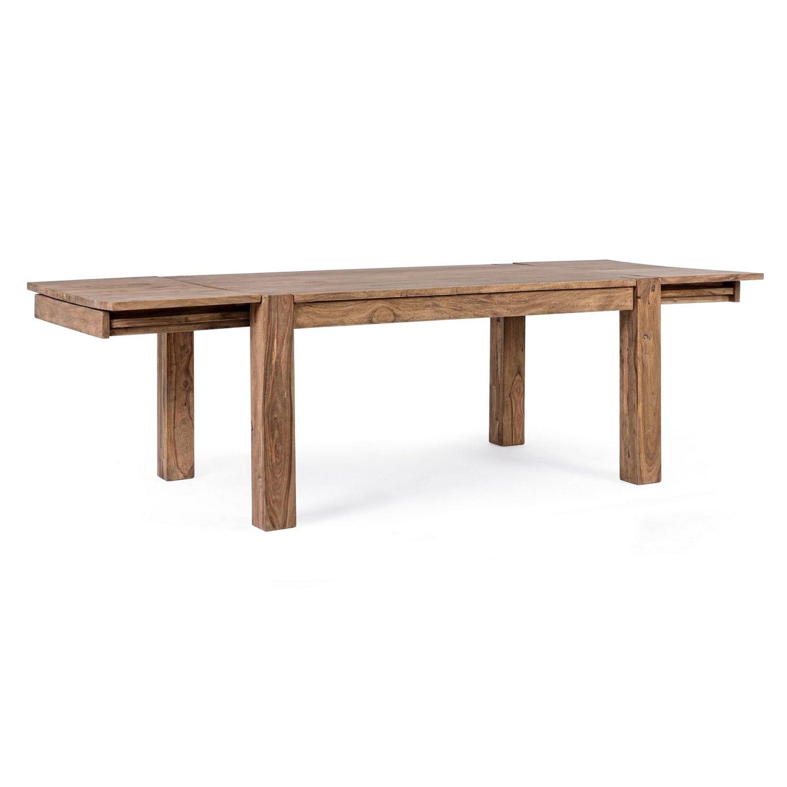 Tavolo Salford allungabile rettangolare, con gambe, piano in legno sheesham, stile design in Tavoli da sala da pranzo Decor Space - Altamura, commercioVirtuoso.it