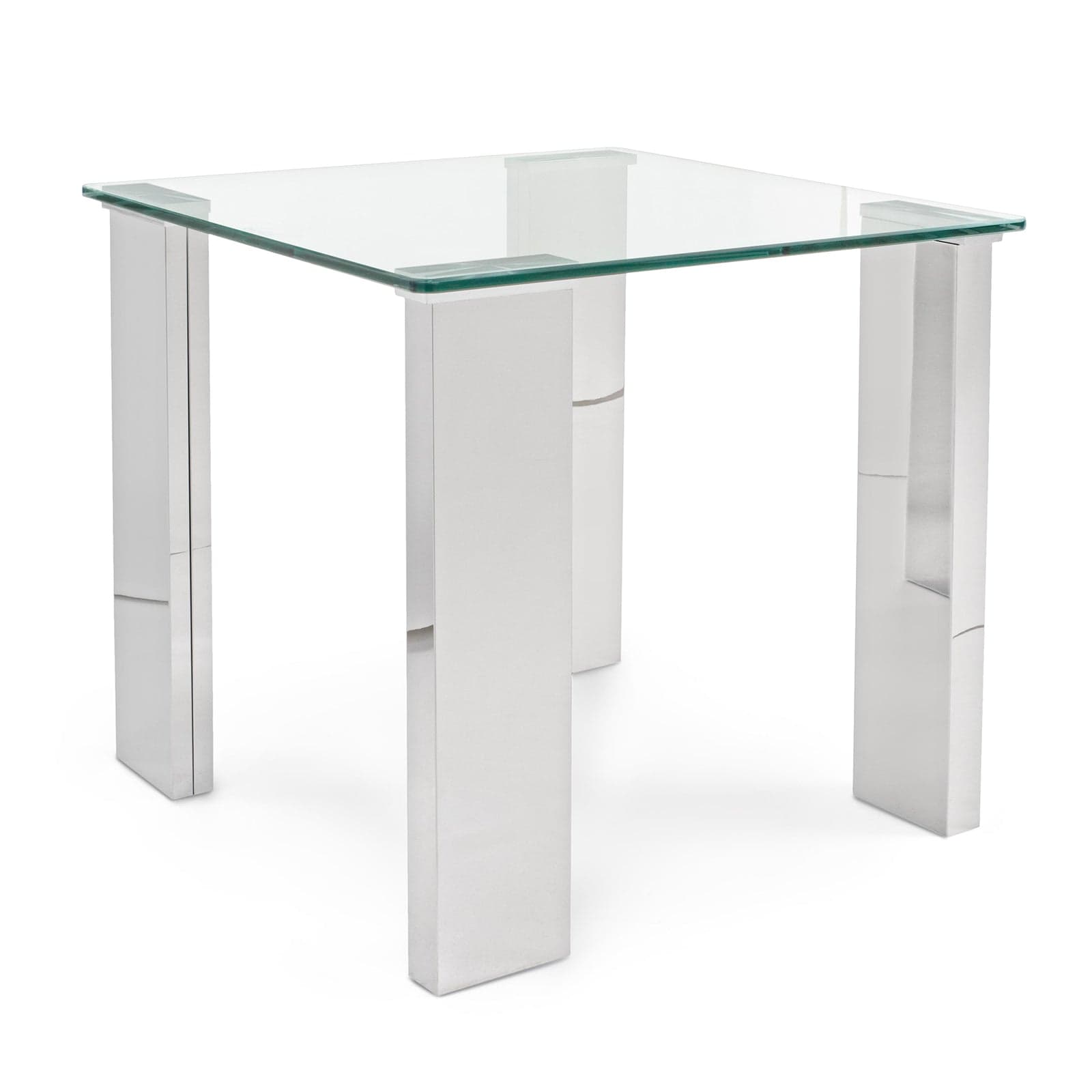 Tavolino per soggiorno moderno "Arley" in vetro temperato e piedi in acciaio lucido in Console e tavoli da divano Decor Space - Altamura, commercioVirtuoso.it