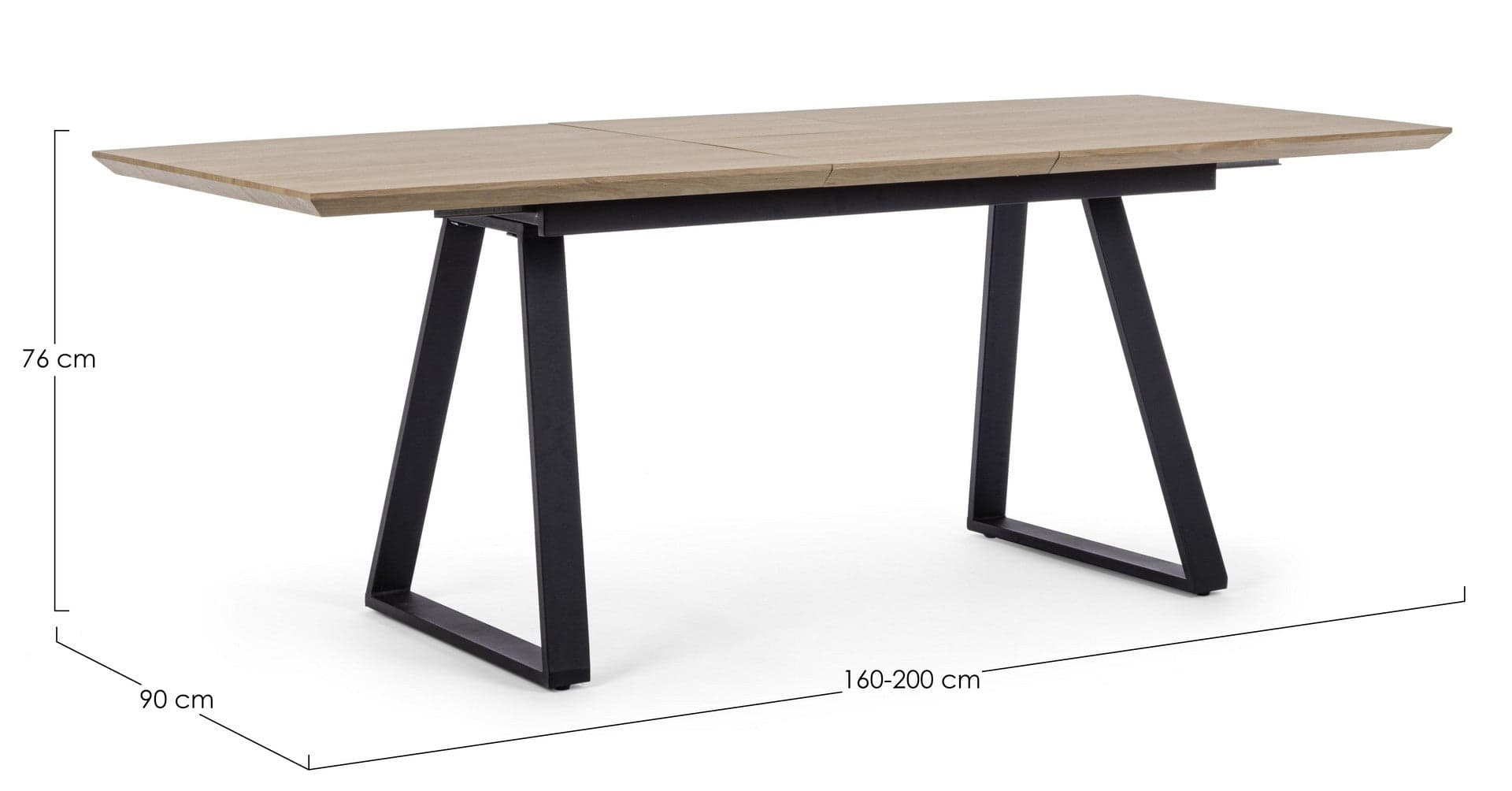 Tavolo allungabile Collins con struttura in acciaio, piano in mdf da 160-200 x 90 cm in Tavoli da sala da pranzo Decor Space - Altamura, commercioVirtuoso.it
