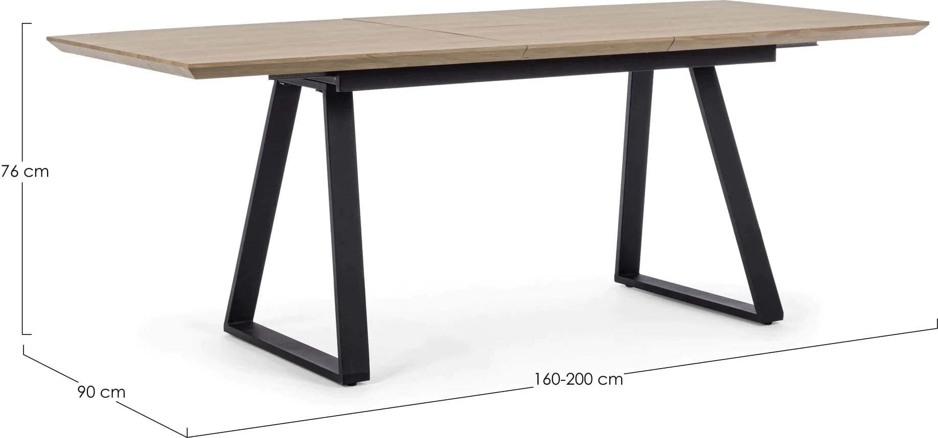 Tavolo allungabile Collins con struttura in acciaio, piano in mdf da 160-200 x 90 cm Casa e cucina/Arredamento/Sala da pranzo/Tavoli da sala da pranzo Decor Space - Altamura, Commerciovirtuoso.it