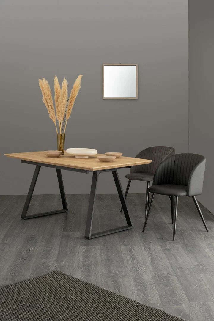 Tavolo allungabile Collins con struttura in acciaio, piano in mdf da 160-200 x 90 cm Casa e cucina/Arredamento/Sala da pranzo/Tavoli da sala da pranzo Decor Space - Altamura, Commerciovirtuoso.it