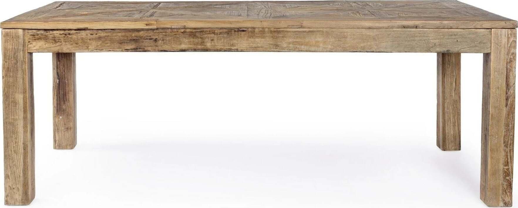 Tavolo Kaily rettangolare, con gambe, piano con lavorazione anticata a parquet, stile classico Casa e cucina/Arredamento/Sala da pranzo/Tavoli da sala da pranzo Decor Space - Altamura, Commerciovirtuoso.it
