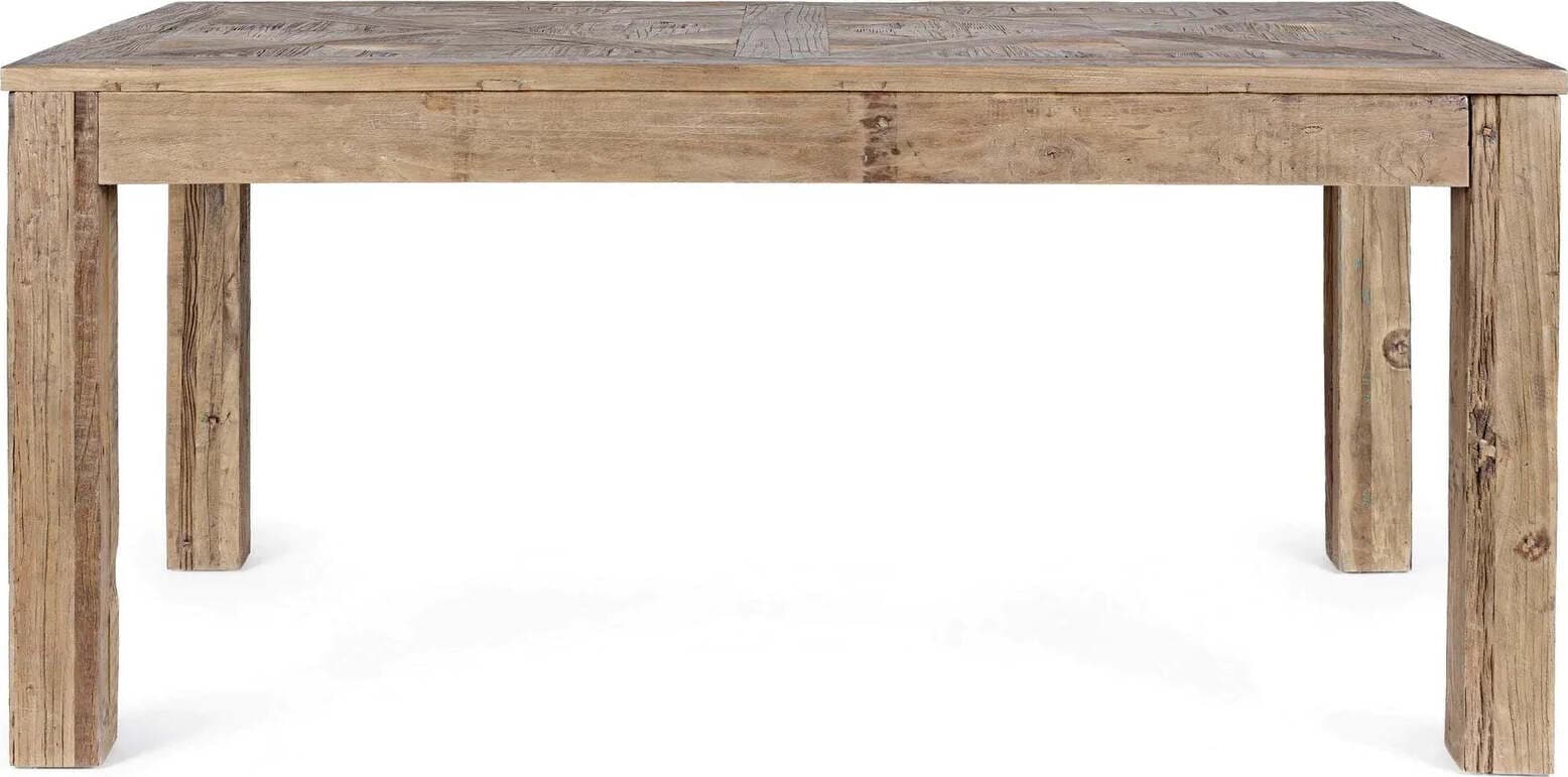 Tavolo Kaily rettangolare, con gambe, piano con lavorazione anticata a parquet, stile classico Casa e cucina/Arredamento/Sala da pranzo/Tavoli da sala da pranzo Decor Space - Altamura, Commerciovirtuoso.it
