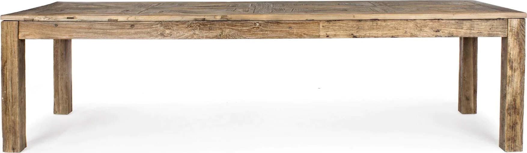 Tavolo Kaily rettangolare, con gambe, piano con lavorazione anticata a parquet, stile classico Casa e cucina/Arredamento/Sala da pranzo/Tavoli da sala da pranzo Decor Space - Altamura, Commerciovirtuoso.it