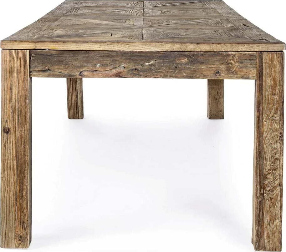 Tavolo Kaily rettangolare, con gambe, piano con lavorazione anticata a parquet, stile classico Casa e cucina/Arredamento/Sala da pranzo/Tavoli da sala da pranzo Decor Space - Altamura, Commerciovirtuoso.it