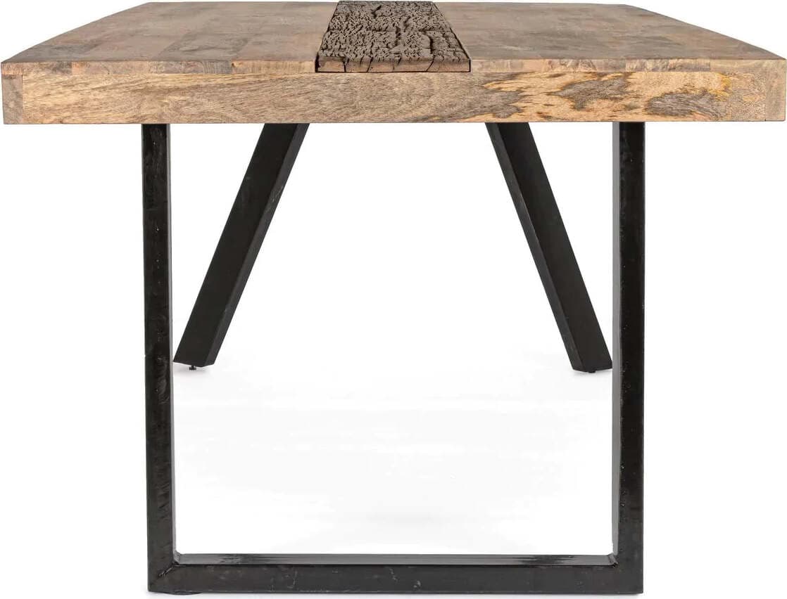 Tavolo Manchester rettangolare, con gambe in acciaio, piano in legno di mango, stile moderno Casa e cucina/Arredamento/Sala da pranzo/Tavoli da sala da pranzo Decor Space - Altamura, Commerciovirtuoso.it