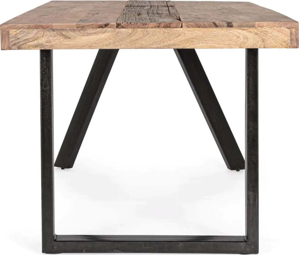 Tavolo Manchester rettangolare, con gambe in acciaio, piano in legno di mango, stile moderno Casa e cucina/Arredamento/Sala da pranzo/Tavoli da sala da pranzo Decor Space - Altamura, Commerciovirtuoso.it
